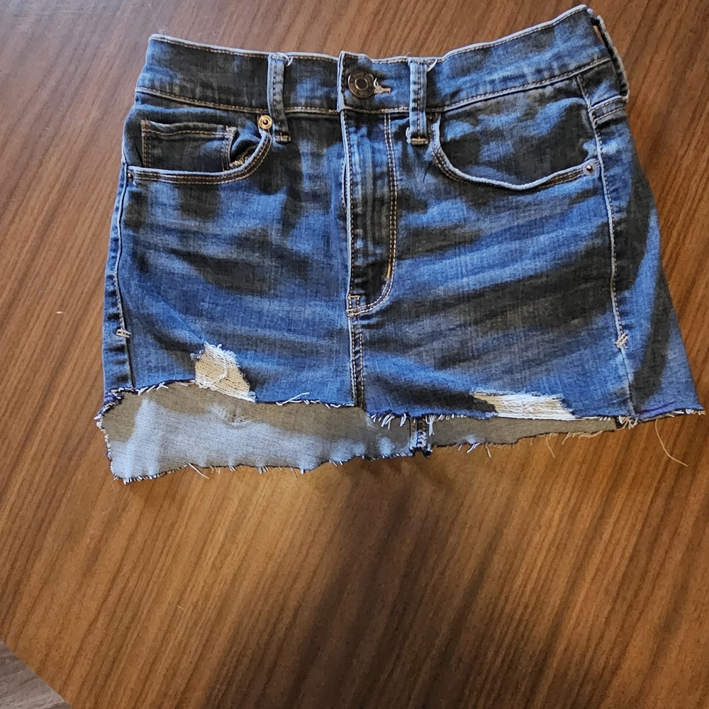 Mudd Blue Distressed Mini Skirt